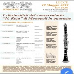 I clarinettisti del conservatorio “N.Rota” di Monopoli in quartetto